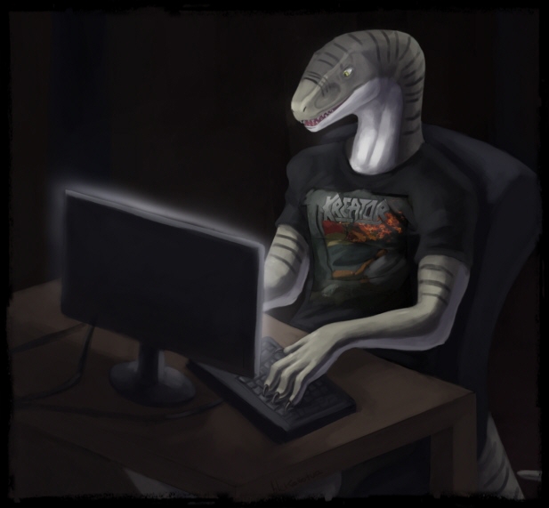 raptor on a computer